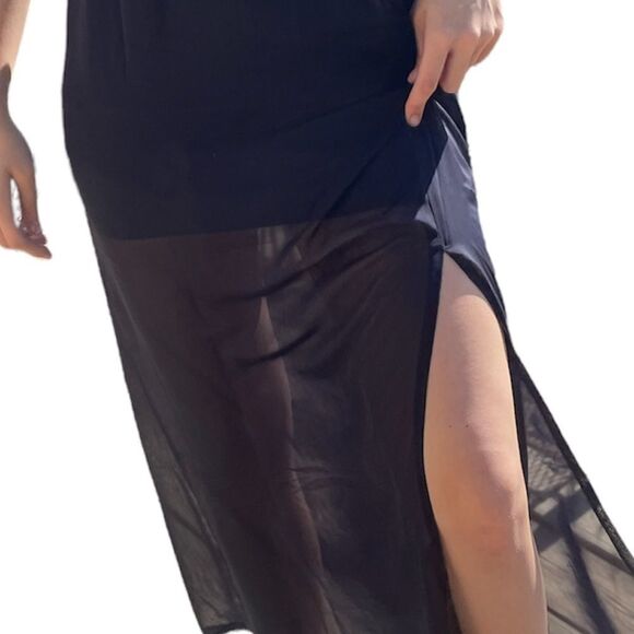 strapless semi sheer maxi dress - Picture 3 of 3